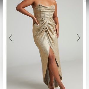 ShowPo Adrie Midi Gold Corset Dress